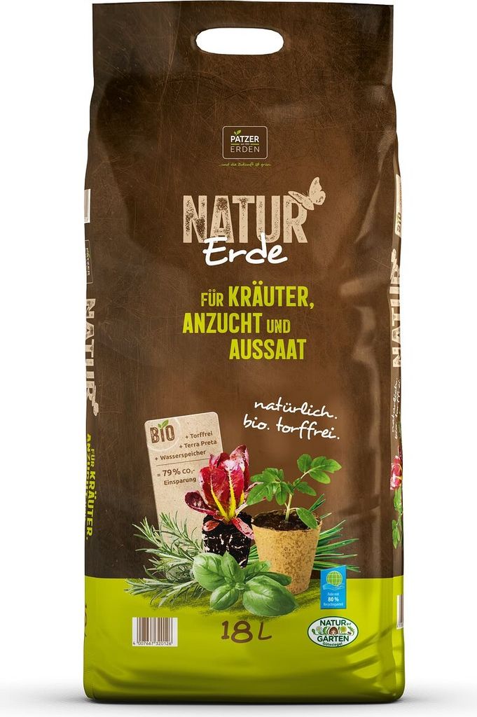 PATZER NATUR Erde  für Kräuter Anzucht & Aussaat torffrei - Produktbild 
