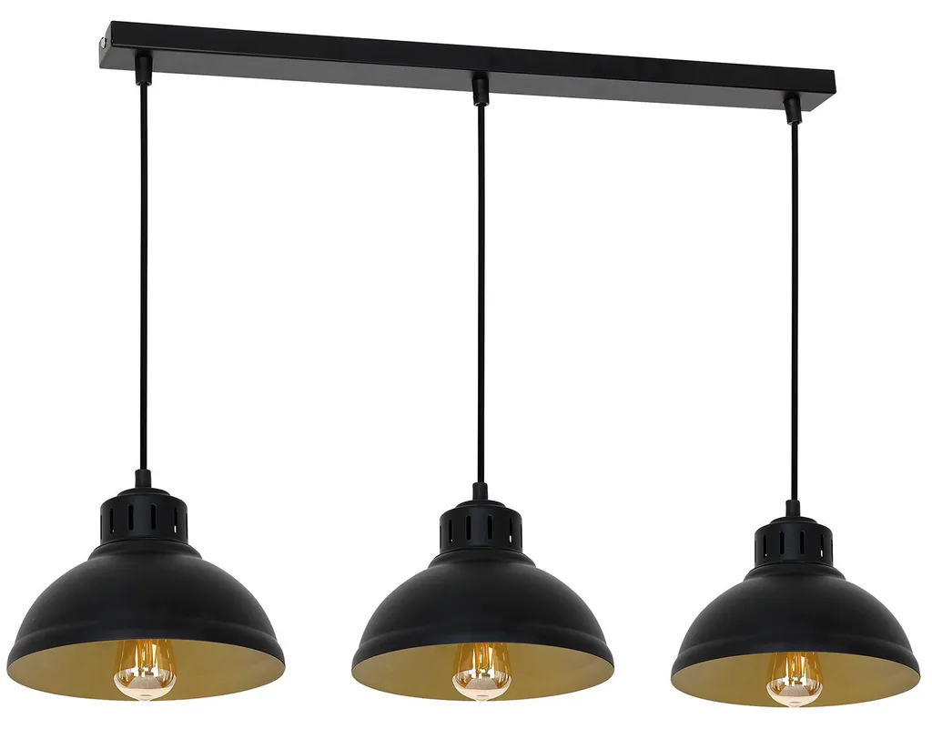 Suspension triple bande SVEN noire : la solution pour un salon trop sombre
