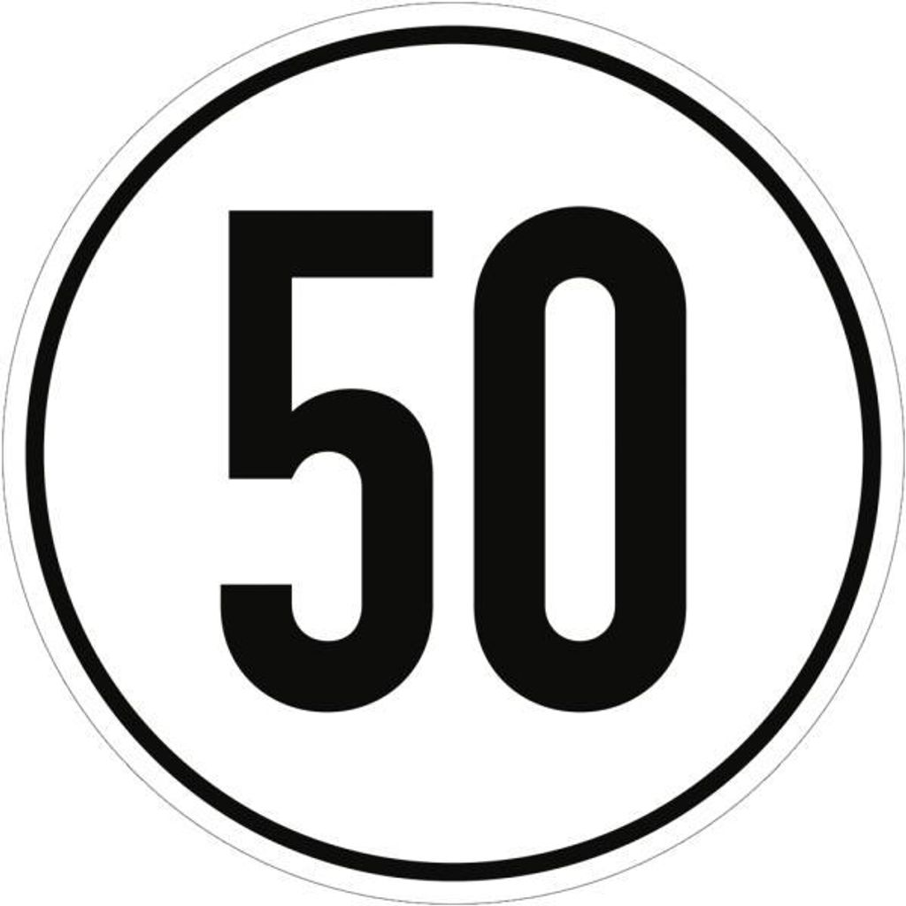 Dreifke Geschwindigkeitsschild, 50 km/h, Alu, Ø 200 mm