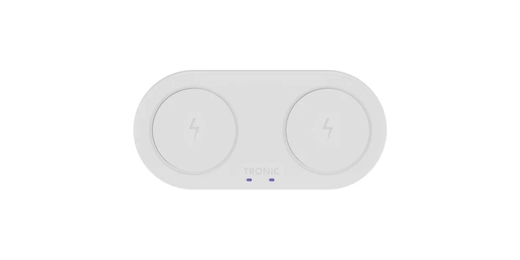 TRONIC Qi Ladepad Handy Ladegerät Ladekabel weiß bis 2 Geräte laden je 10 Watt