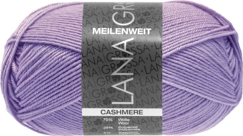 Lana Grossa Meilenweit 50 g Cashmere (4-fach Sockenwolle), Farbe:059 - Lila