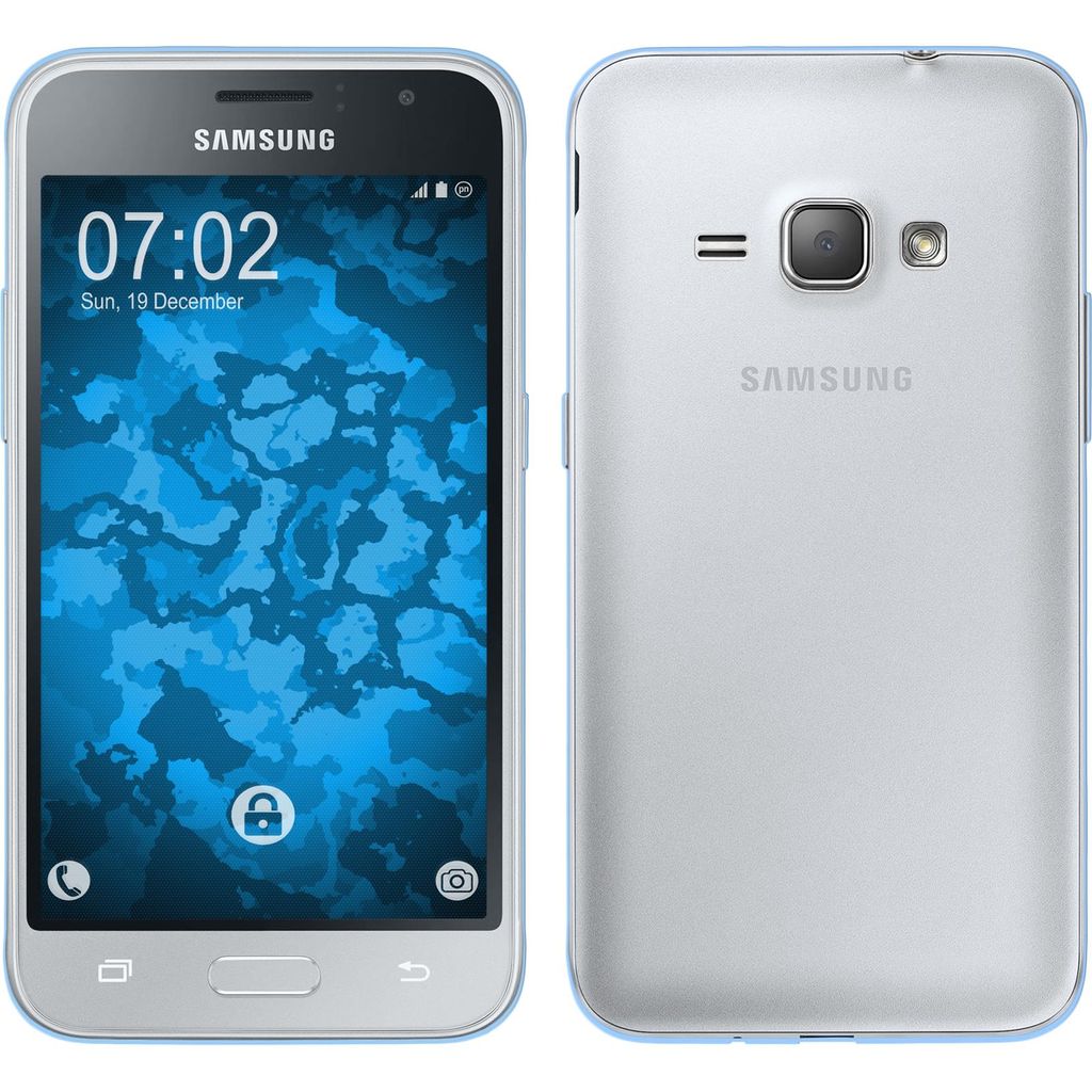 PhoneNatic Case kompatibel mit Samsung Galaxy J1 (2016) J120 - hellblau Silikon Hülle 360° Fullbody Cover
