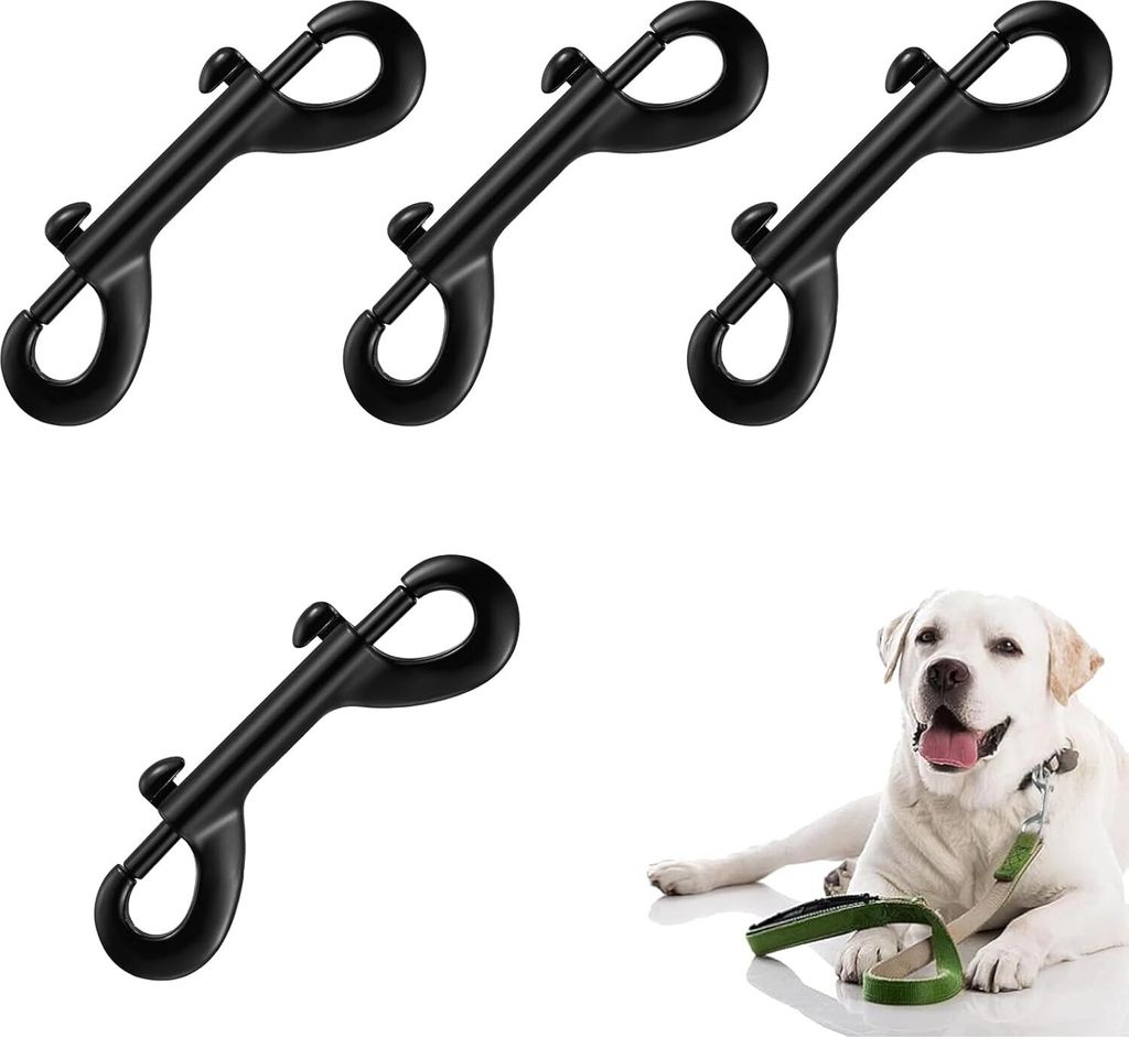 Doppel Karabinerhaken, 4 Stück Robusten Doppelkarabiner Bolzenschnapper Ketten Schnapphaken, Doppelhaken Karabiner Doppel Ended Bolzen Zinkdruckgu...