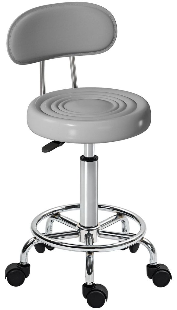 HOMCOM Rollhocker höhenverstellbar Drehhocker Drehbar Salon Produktbild 
