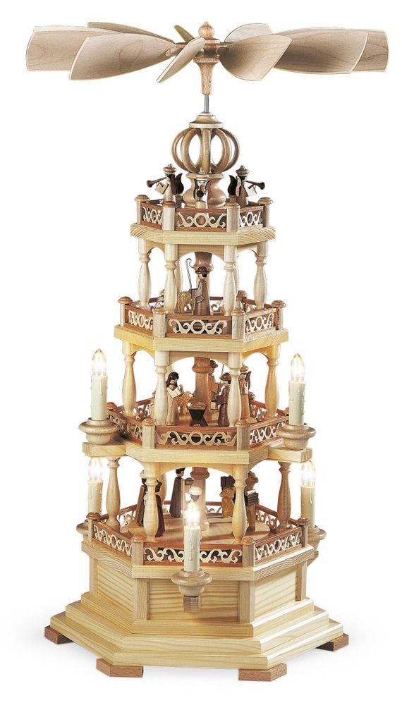 4-stöckige Pyramide Heilige Geschichte - 64cm - 230 V Elektromotor von Müller Kleinkunst