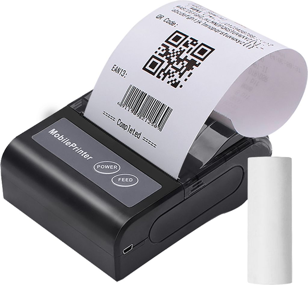 Tragbarer BT 80-mm-Thermo-Belegdrucker, persoenlicher Mini-Rechnungs-POS-Mobildrucker mit wiederaufladbarer Akku-Unterstuetzung, ESC/POS, kompatibe...