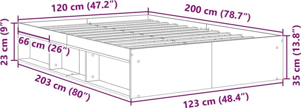 vidaXL Bettgestell Weiß 120x200 cm Produktbild 