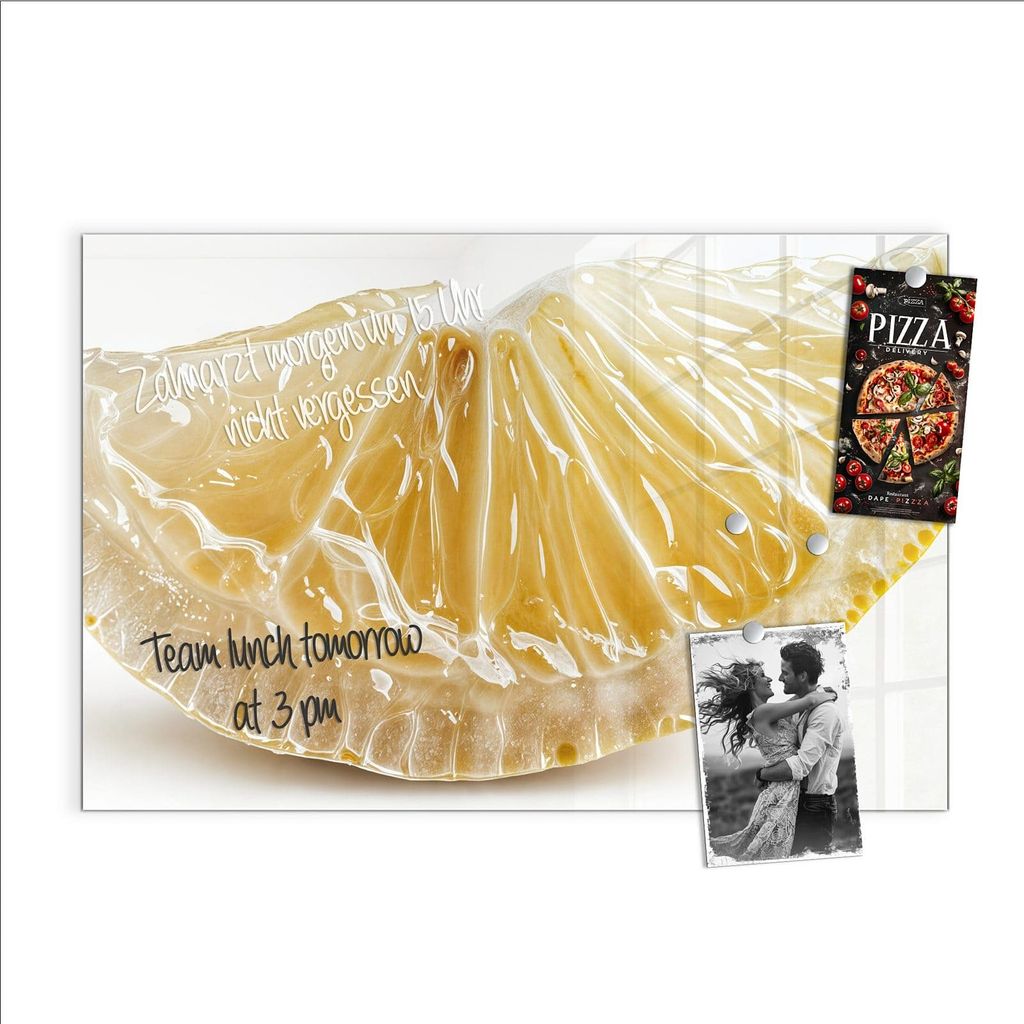 Magnettafel 60x40cm Pinnwand Whiteboard beschreibbar - Zitronenscheibe