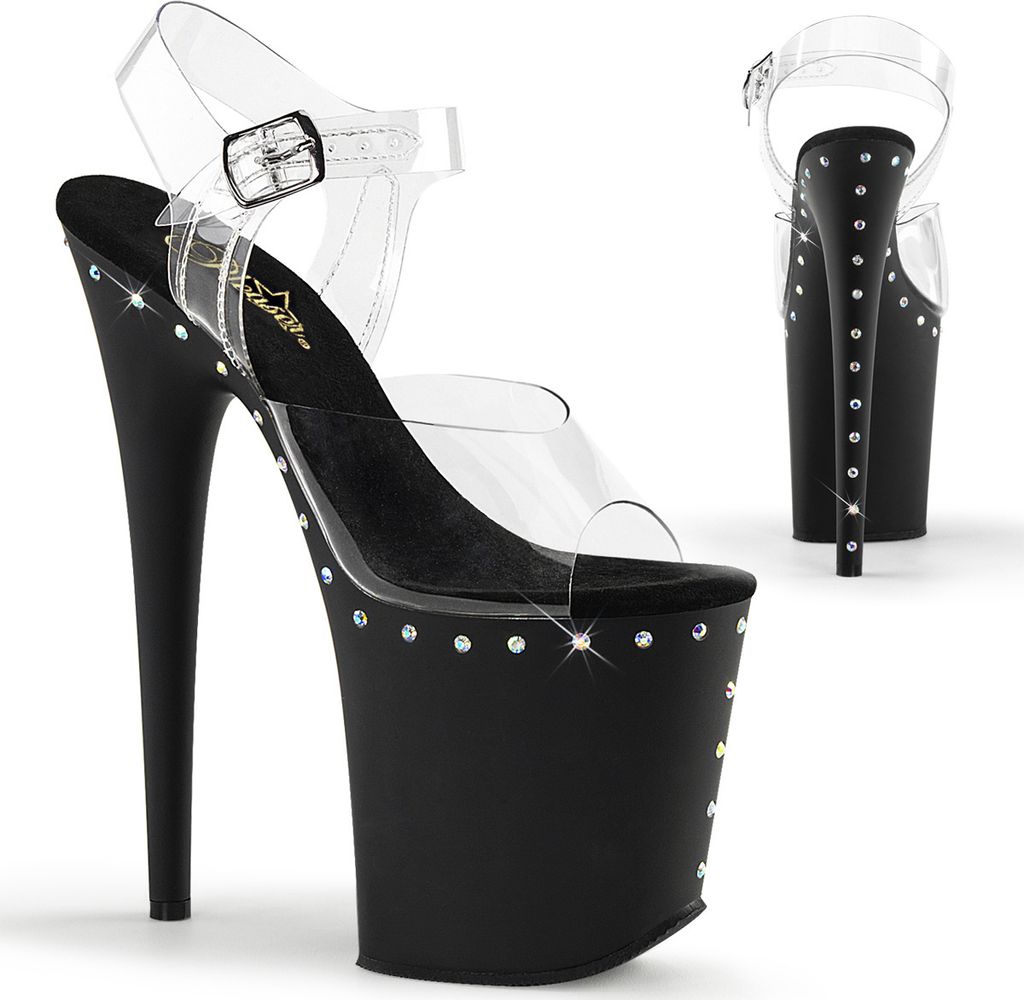 FLAMINGO-808ABLS Damen Sandale von Pleaser, Transparent EU 41, US 11