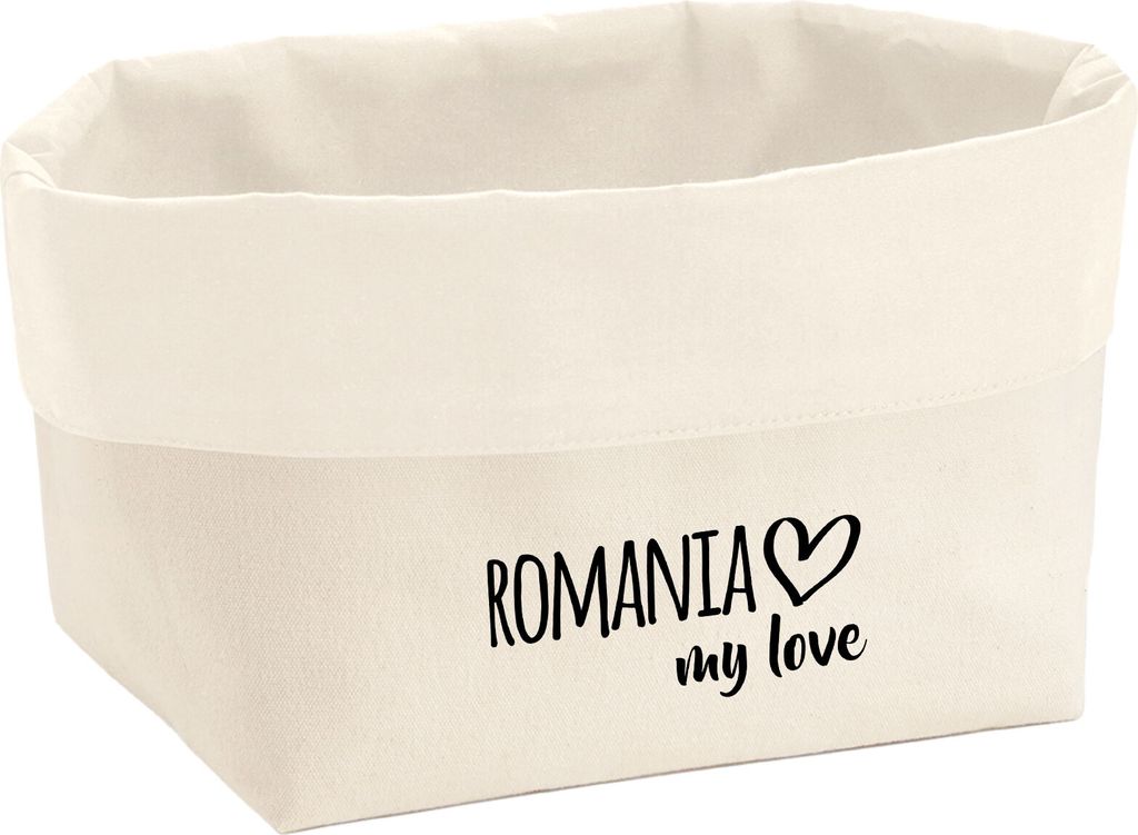 Huuraa Organizer Romania my love 8 Liter Large Canvas Baumwolle Utensilo Geschenkidee