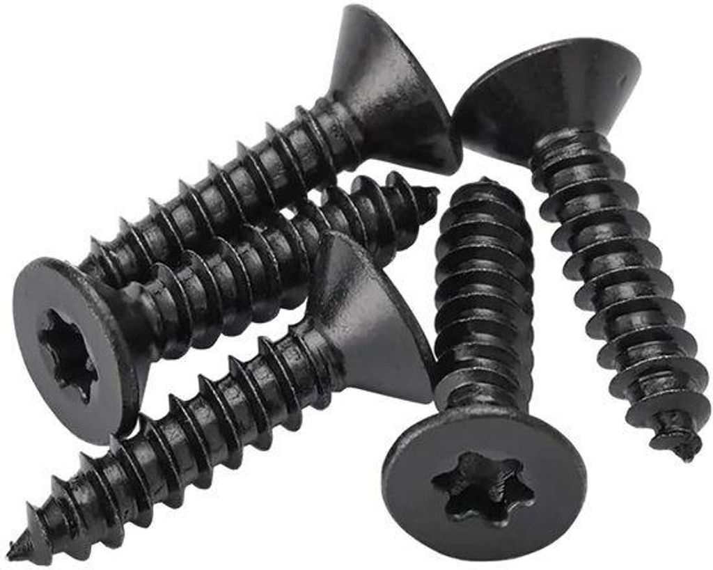 Selbstschraubende Holzschrauben, 20 mm, Edelstahl 304, Torx Kopf, Schwarz, 100er Pack