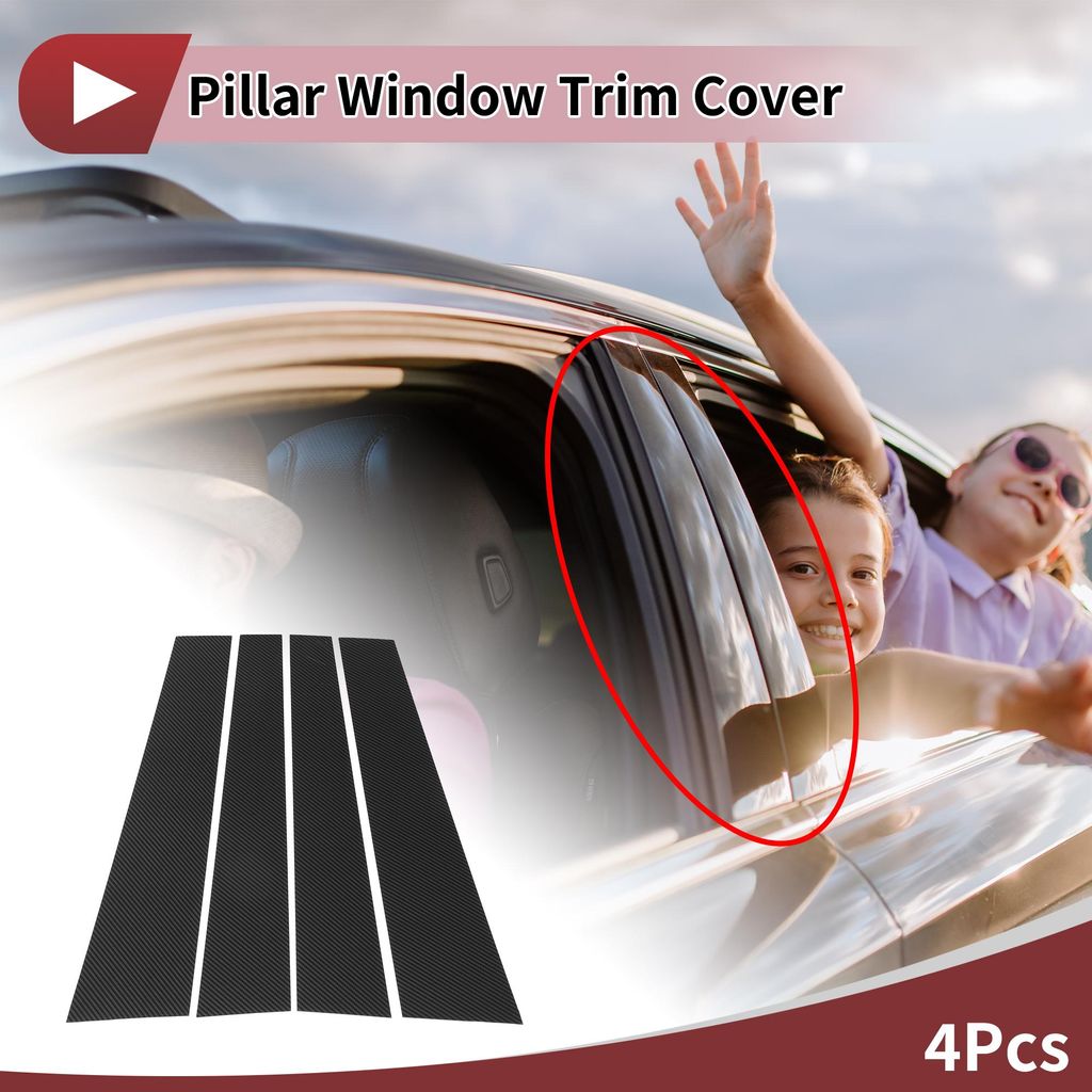 Türpfosten Fensterleiste Vorne Links Rechts für Volkswagen Polo Sedan 2002-2010 Kratzfester Aufkleber Pfosten Tür ?u?ere Abdeckung 4 Stück