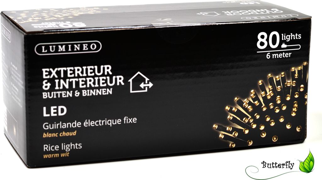 Lampki choinkowe 80 LED ciepłobiałe do wnętrz i na zewnątrz Zdjęcie produktu 