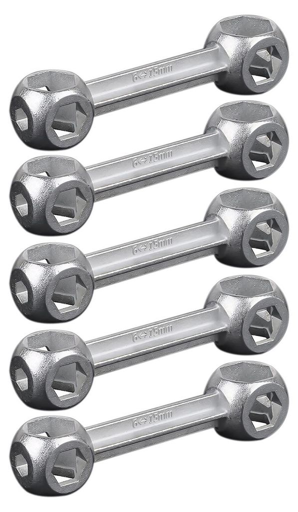 1/2/3/4/5-teiliger 10-in-1 Multifunktions-Fahrradschlüssel mit 6–15 mm Sechskantaufnahme in Knochenform, Drehmomentschlüssel, Fahrradreparaturw...