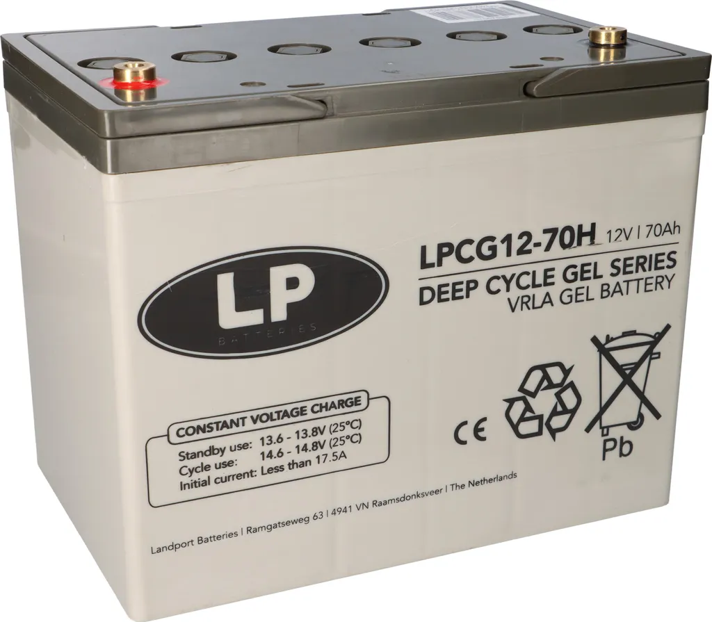 Batterie GEL 12V 70Ah Sans Entretien Landport LPCG12-70H Longue Durée