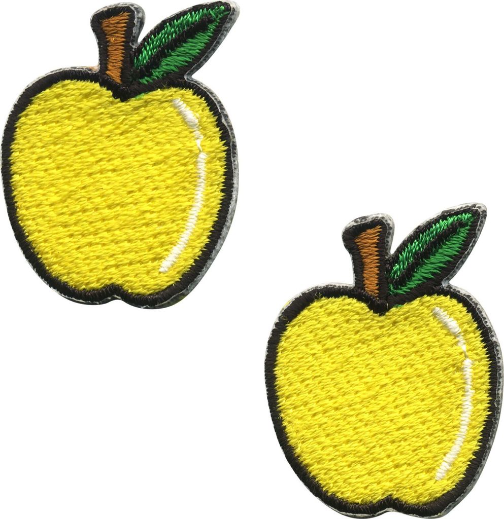 Aufnäher - Apfel - klein gelb 2er Set - Patch