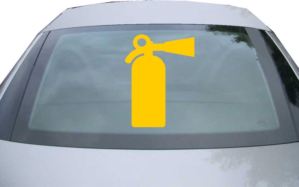 Indigos UG - Aufkleber Heckscheibe & Motorklappe DE2867 - gold - 600x450 mm - Feürlöscher - Fisch - Auto Scheiben Fenster Heckklappe Tuning Racin...