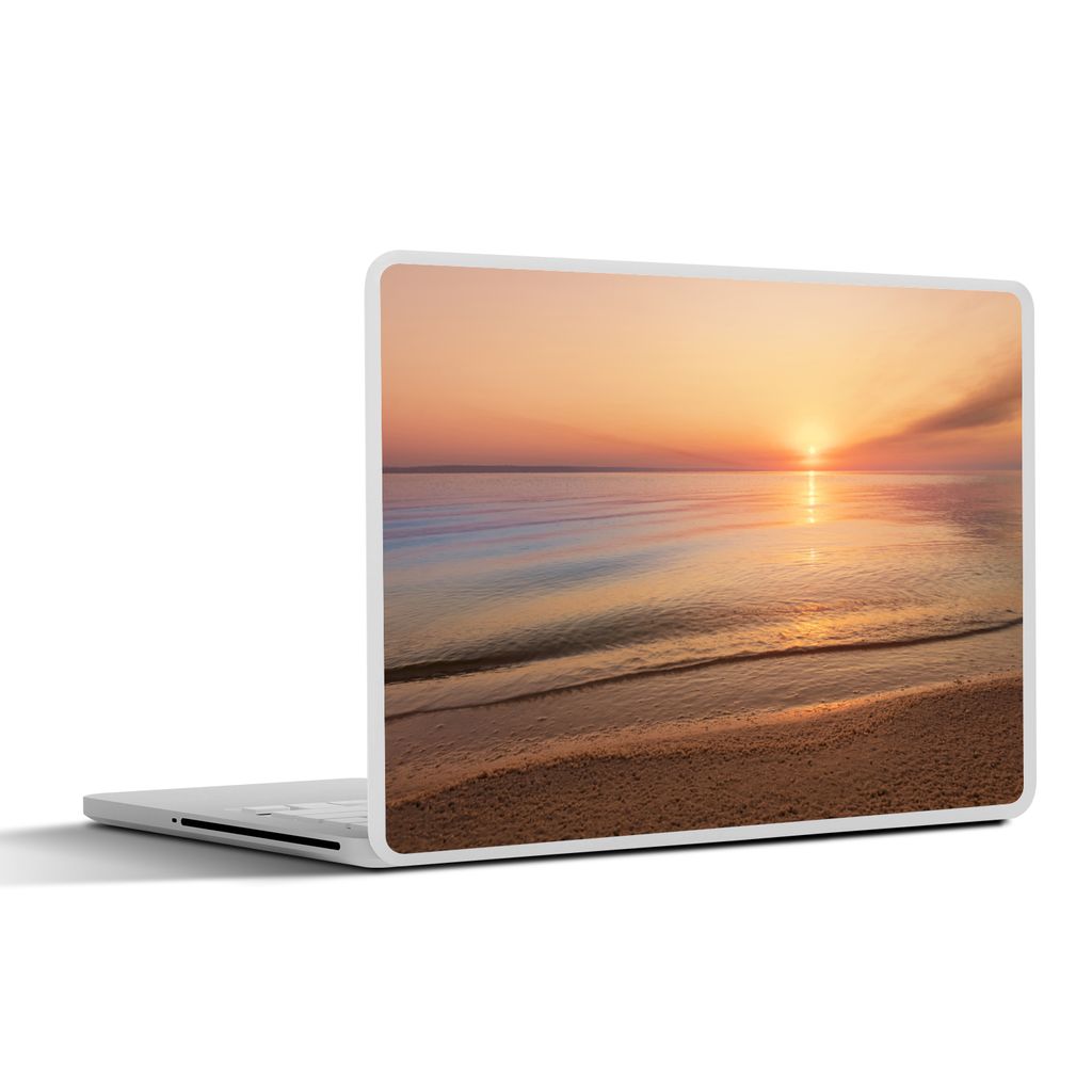 MuchoWow Laptop Aufkleber Sticker Cover Strand - Meer - Rosa - Sonnenuntergang 30x21 cm - Sticker für Laptop - Selbstklebend