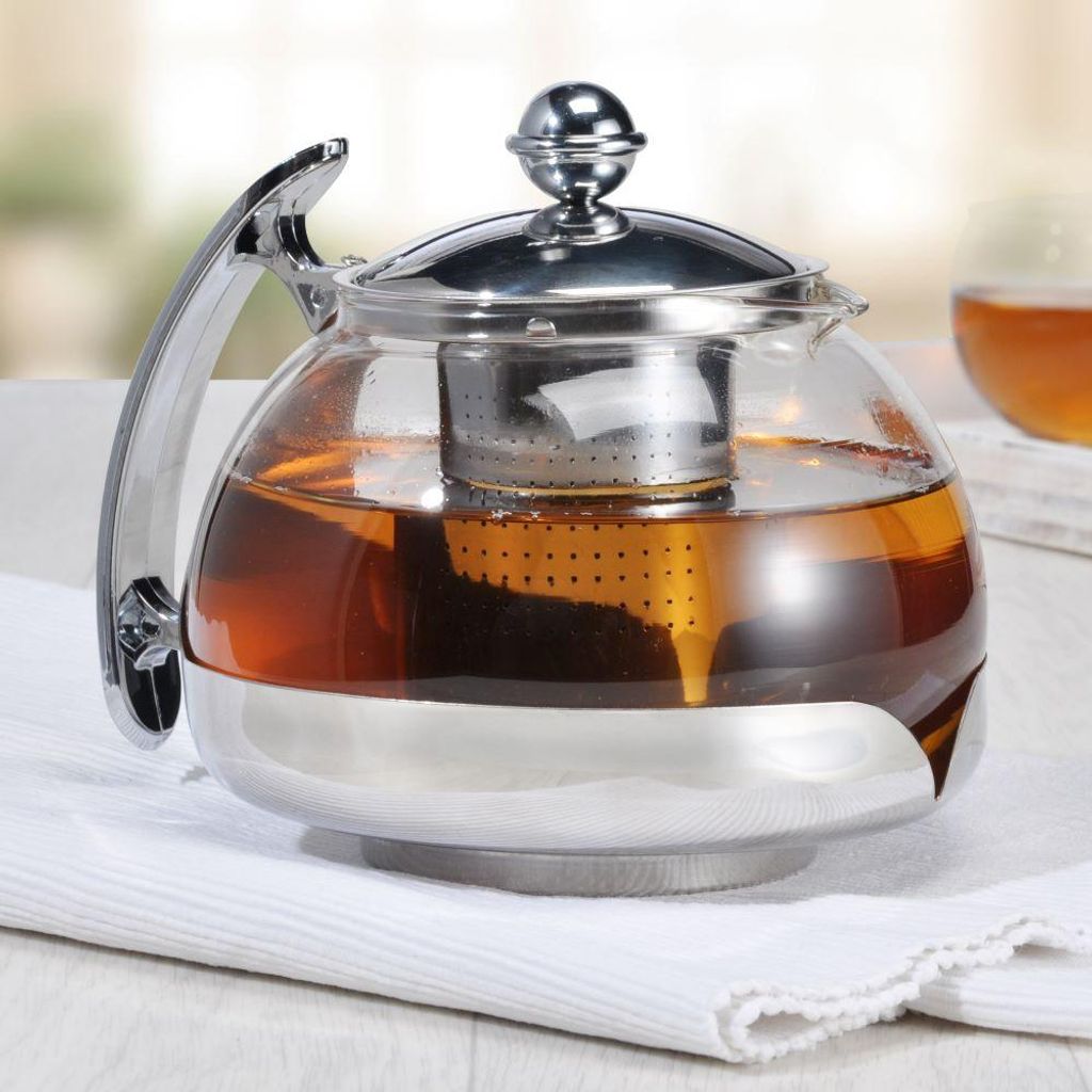 Haushalt International Teekanne aus Glas, ca. 1,2L Maße: Produktbild 