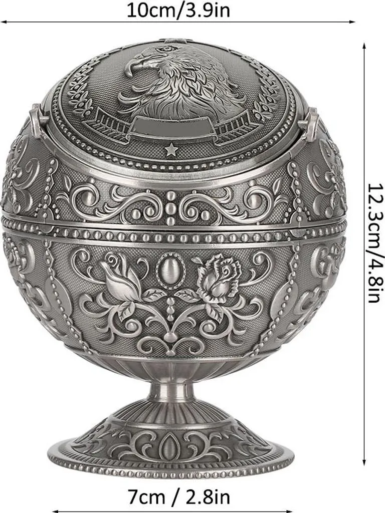Cendrier Coupe-vent Anti-odeur avec Couvercle Design Artisanal Chic - 5