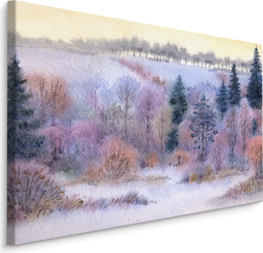 Quadro Alberi nella Neve 70x50 cm - Tela d'Arte XXL Screen Picture