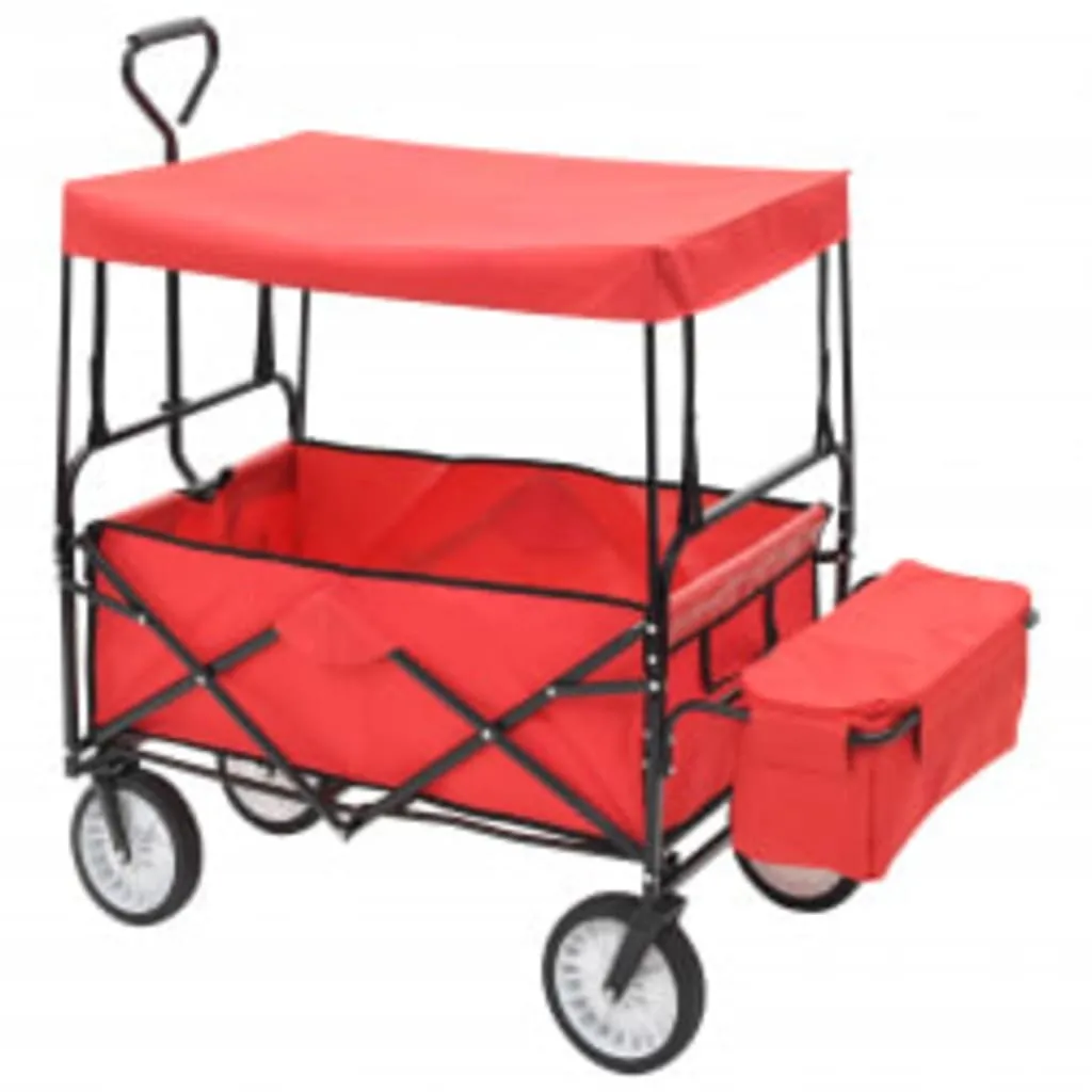 vidaXL Carrello Rosso con Tettuccio - Accessorio Outdoor Must-Have