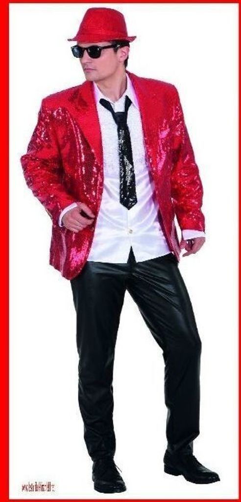 Show Jackett mit Pailletten rot Gr. 56/58