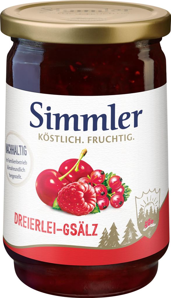 Simmler Dreierlei-Konfitüre Extra 450g Produktbild 
