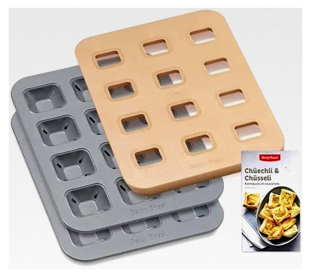 Backblech für 24 pikante Blätterteig-Häppchen und Käsekuchen-Snacks, zwei Bleche mit 12 Vertiefungen pro Blech, hitzebeständiges Antihaft-Stah...