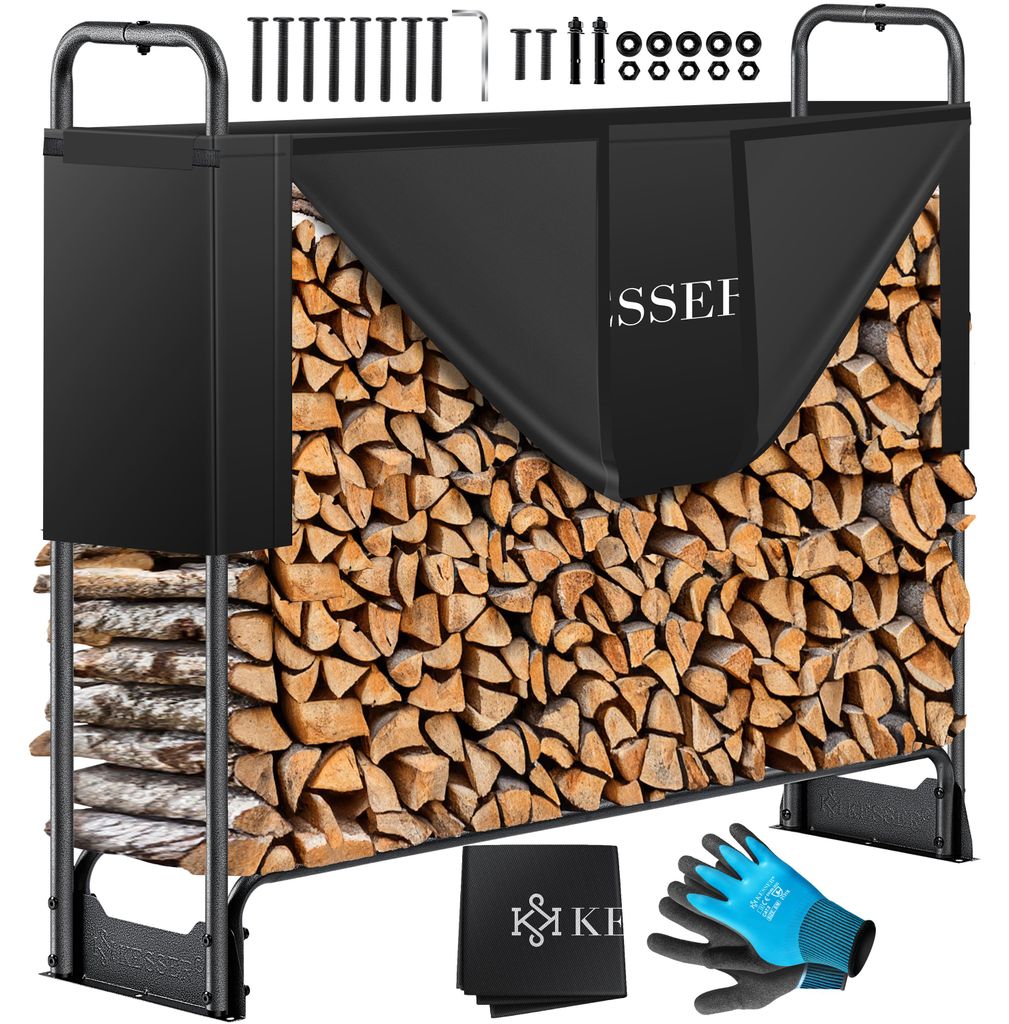 KESSER® Étagère à bois de cheminée en métal Étagère à bois Image du produit 