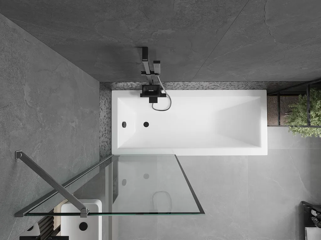 Mexen Next paravento da bagno a 1 anta 70 x 150 cm, cornice nera, gun gray spazzolato - 895-070-000-00-70-66 - 4