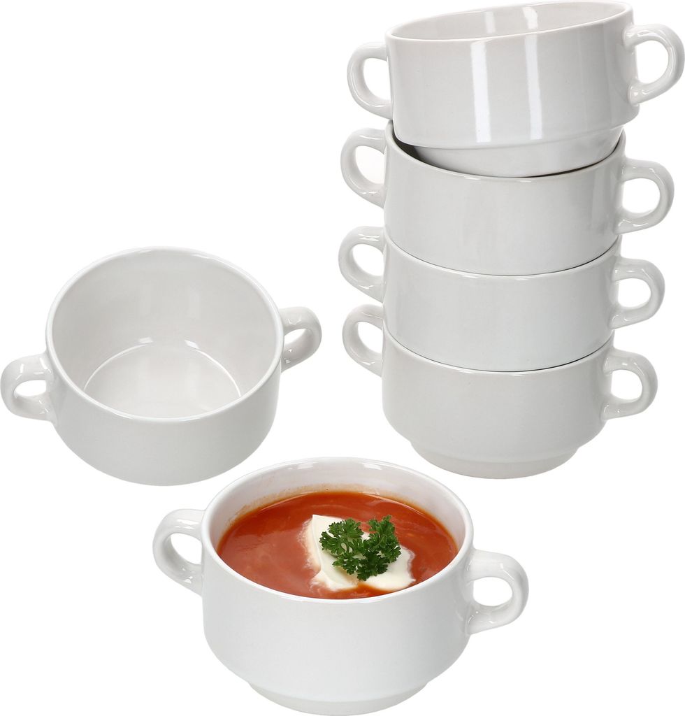 lot de 6 bols à soupe Stiva 250ml blanc porcelaine soupière Image du produit 
