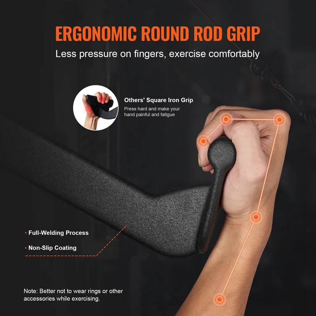 Barre de tirage ergonomique pour protéger les poignets au rowing - 3