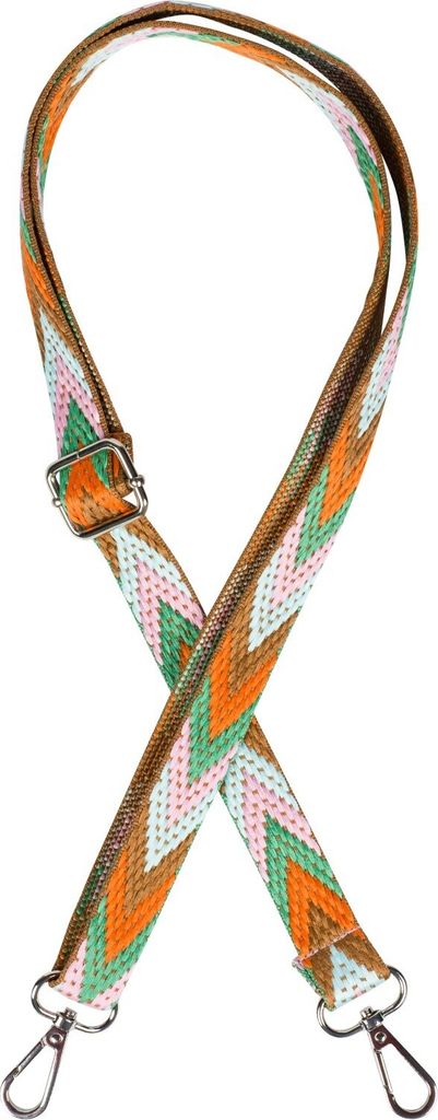 styleBREAKER Schmaler Taschen Schulterriemen verstellbar mit buntem Zick-Zack Muster, Wechsel Taschengurt, Unisex 02013023