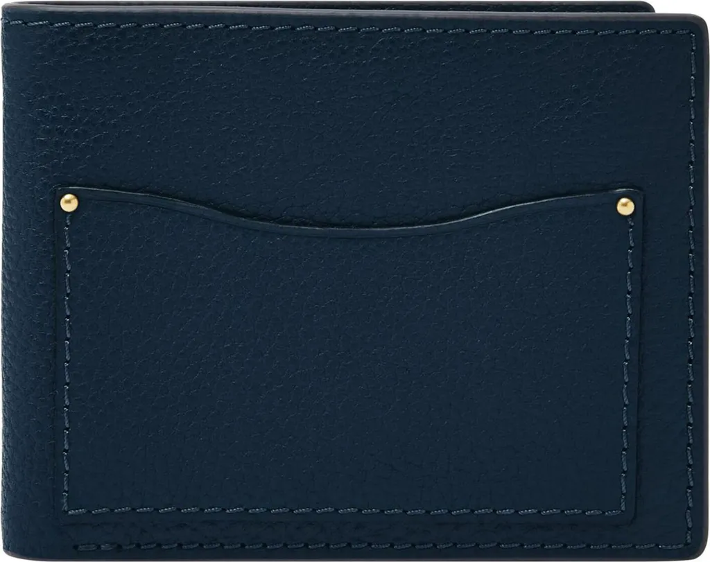 Fossil Anderson Bifold Étui Carte de Crédit Bleu Marine Cuir : Fini l'encombrement
