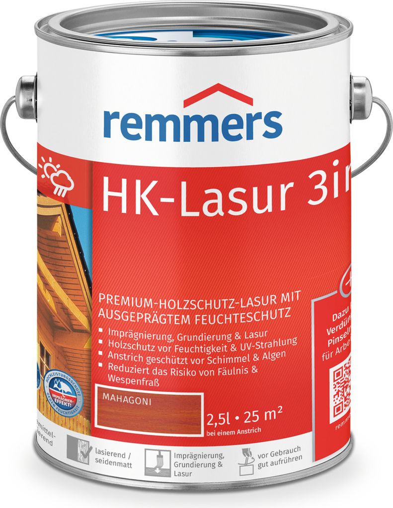 Remmers HK-Lasur 3in1 mahagoni (RC-565) 2,5 l, Holzlasur Produktbild 