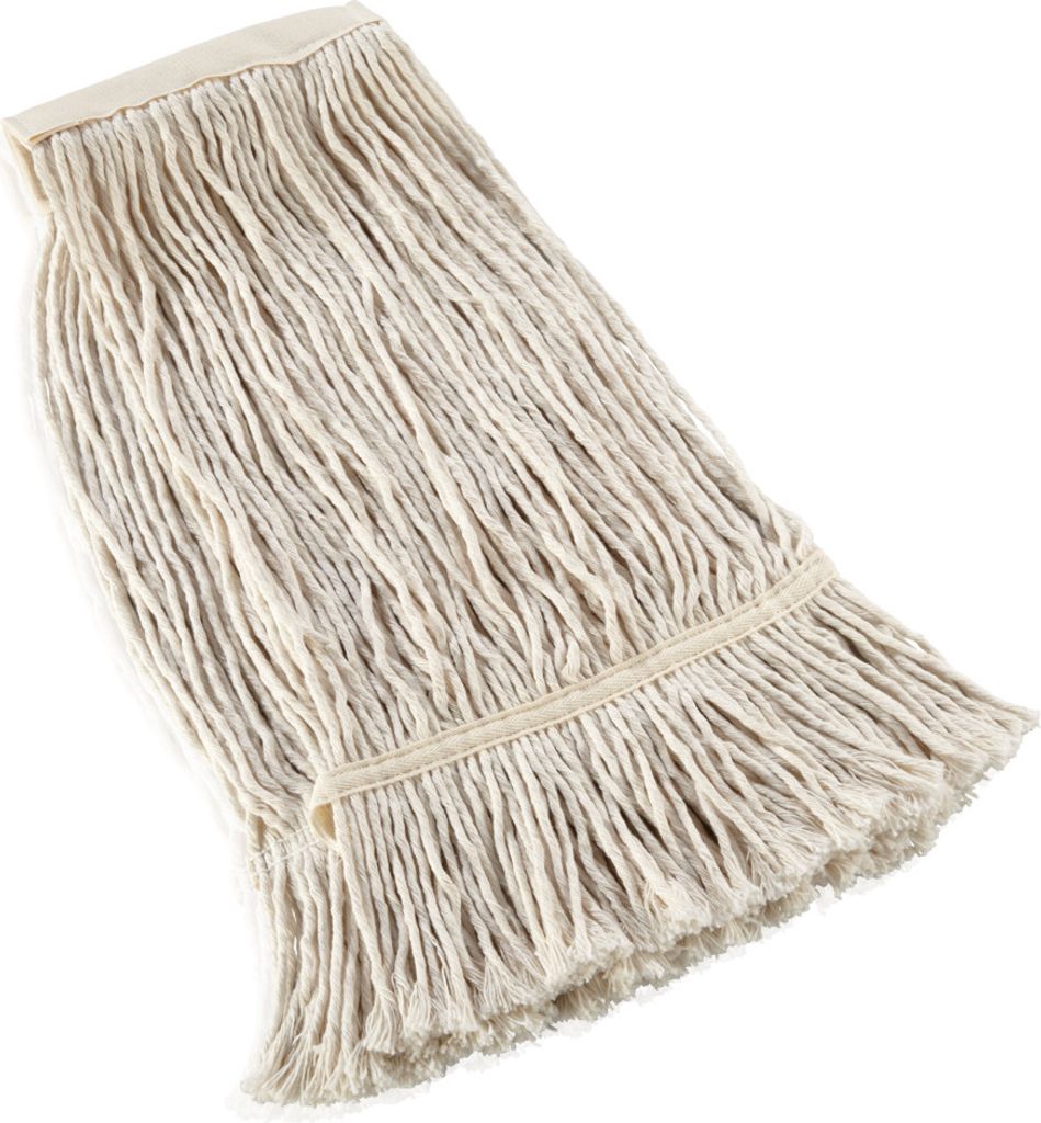 A close-up studio shot of a mop head.
