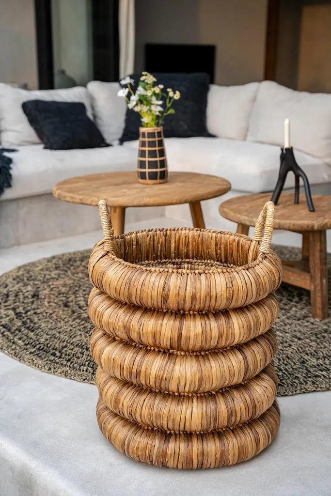 Panier de rangement pour linge et jouets Rootz Chunky - Style naturel - 8