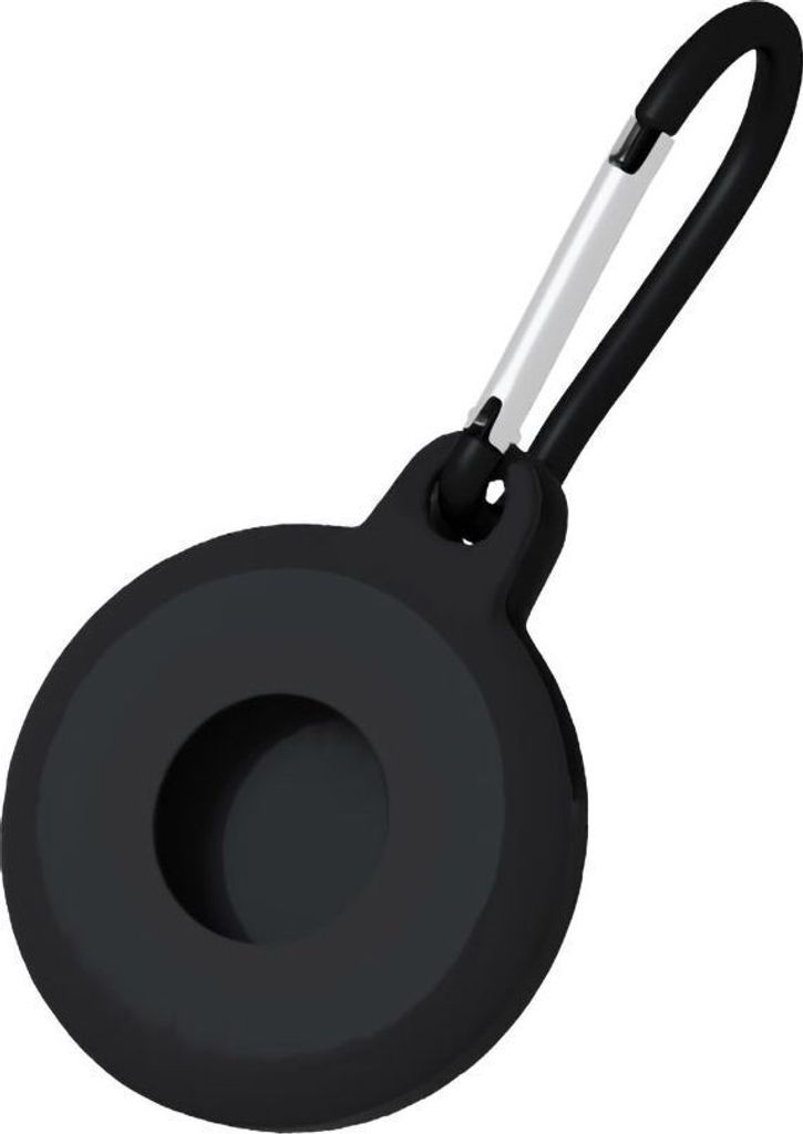 Mobigear Circle Key Apple AirTag Hülle Flexibles TPU Schlüsselanhänger - Schwarz