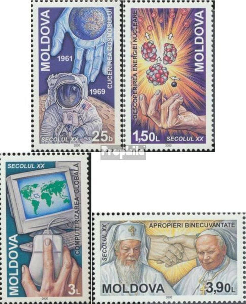 Briefmarken Moldawien 2000 Mi 357-360 (kompl.Ausg.) postfrisch Ereignisse des 20. Jahrhunderts