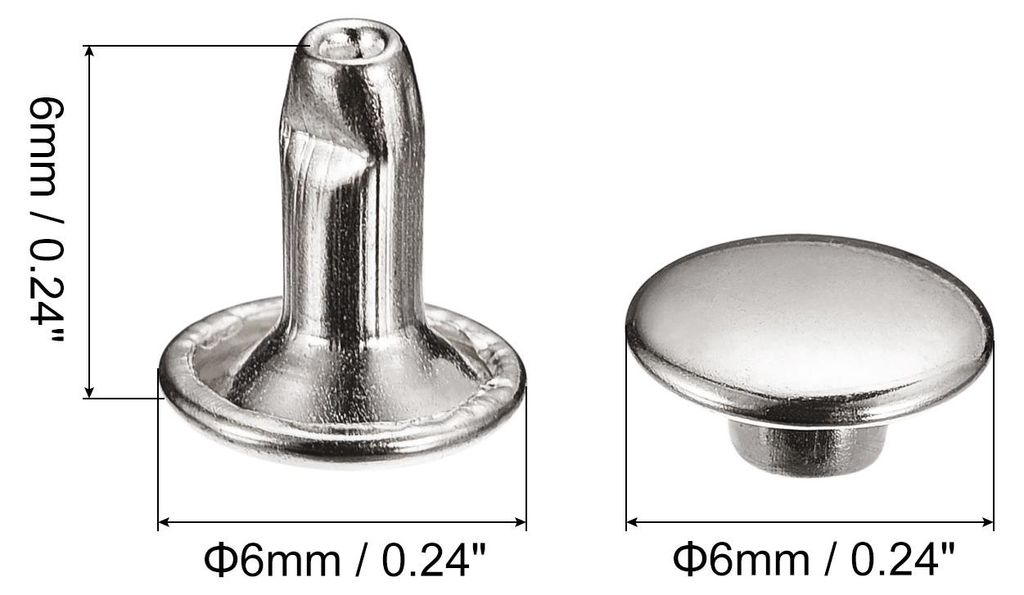 100 Paar Leder Nieten Set, 6x6mm Hohlnieten Ledernieten Nieten fš¹r Kleidung, Nietenzange, Schlagnieten, Rundkopfnieten Werkzeug, Nietwerkzeug f...