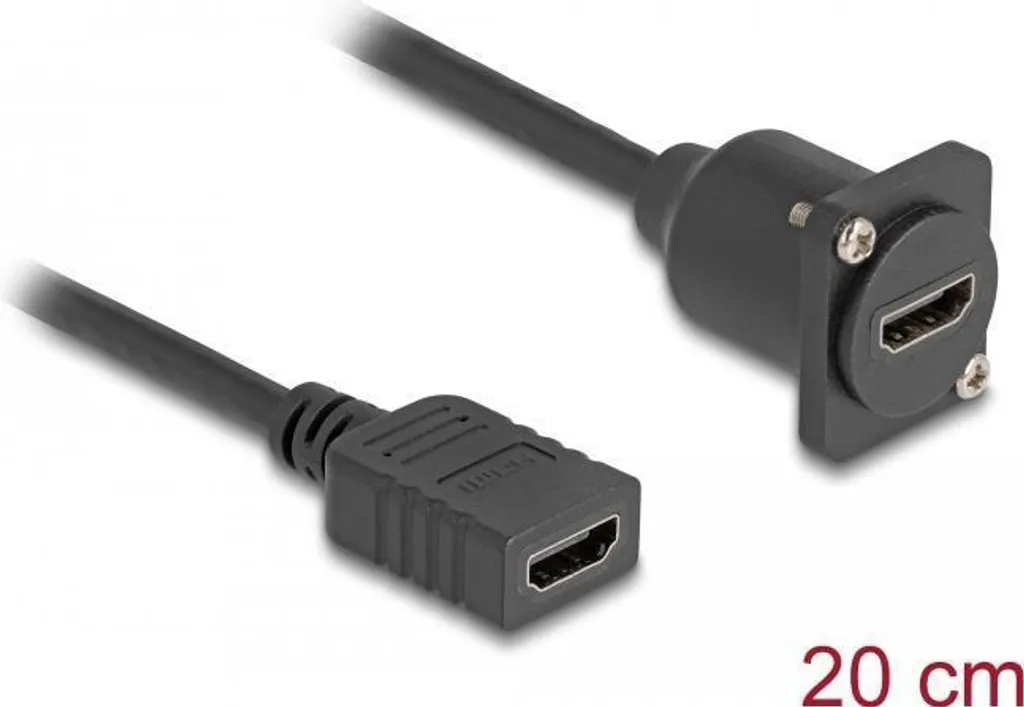 Rallonge HDMI Haute Vitesse Delock noir pour écran PC et TV UHD 4K 1m