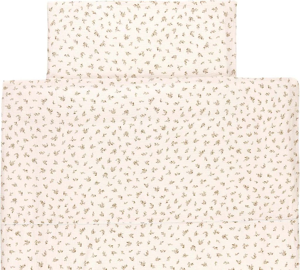 KraftKids Bettwäscheset Musselin Zweige braun Kissen: 80 x 80 cm, Decke: 140 x 200 cm