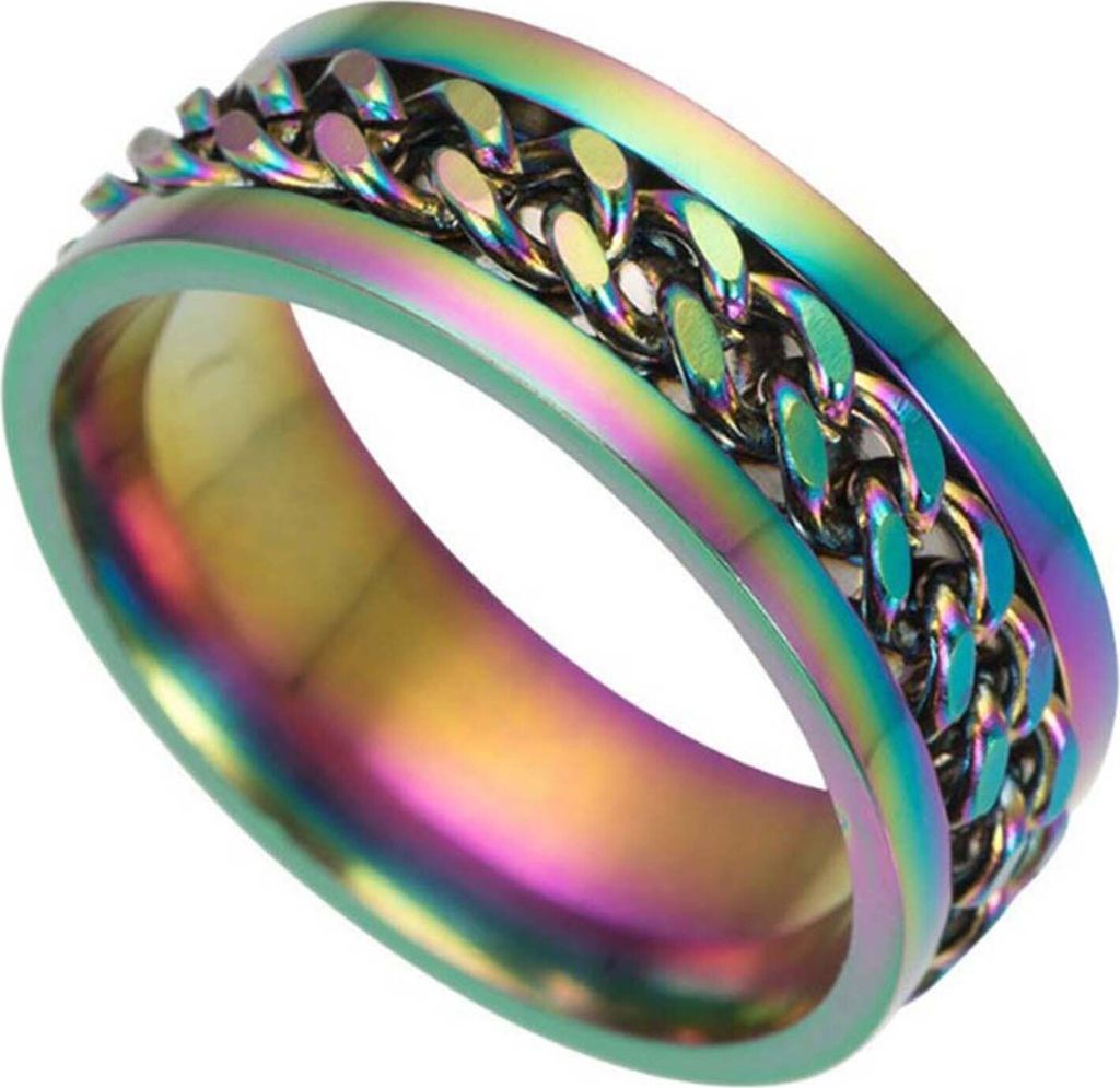 Kette drehbare Kette glitzernder Schmuck Geschenk Herren Fingerring für Club
