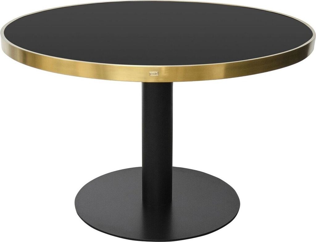 Casa Padrino Luxus Esstisch Schwarz / Gold 120 x H. 76 cm - Designer Esszimmermöbel