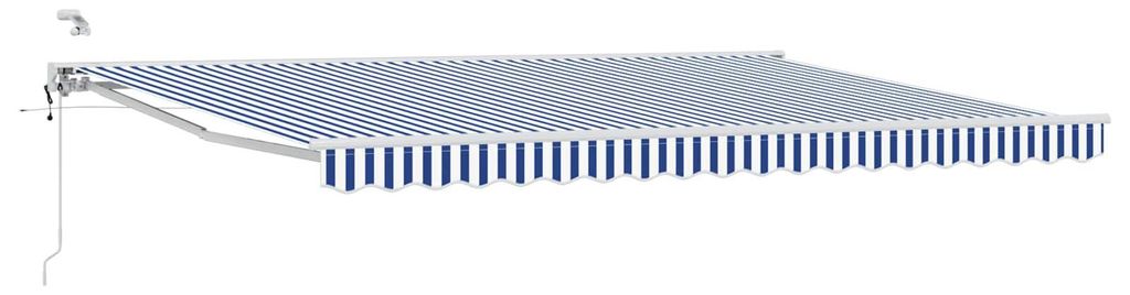 Elektrische ausziehbare Markise - CLORIS - Wettersensor - Blau und Weiß 4x2 m - Markisen C1183