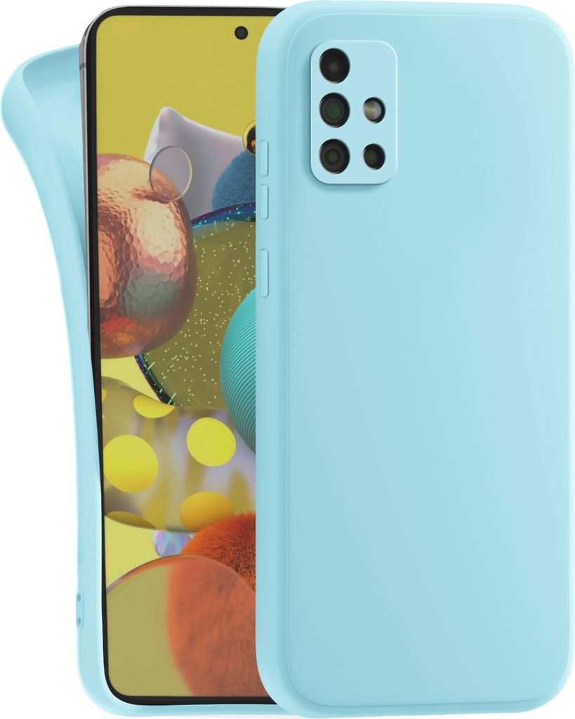 Hülle für Samsung Galaxy A51 4G - Handyhülle mit Kameraschutz Cover aus Silikon in Hellblau