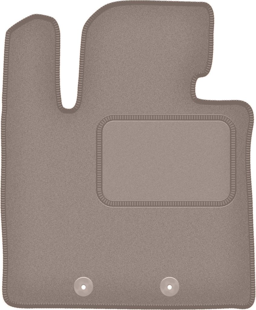 Fahrerfußmatte Velours beige passend für Kia Sorento II FL (2012-2014, SUV) – mit Befestigungen – passgenau