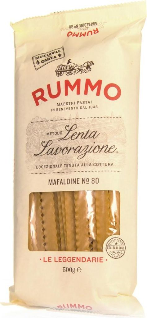 A bag of Rummo Mafaldine No. 80 pasta.