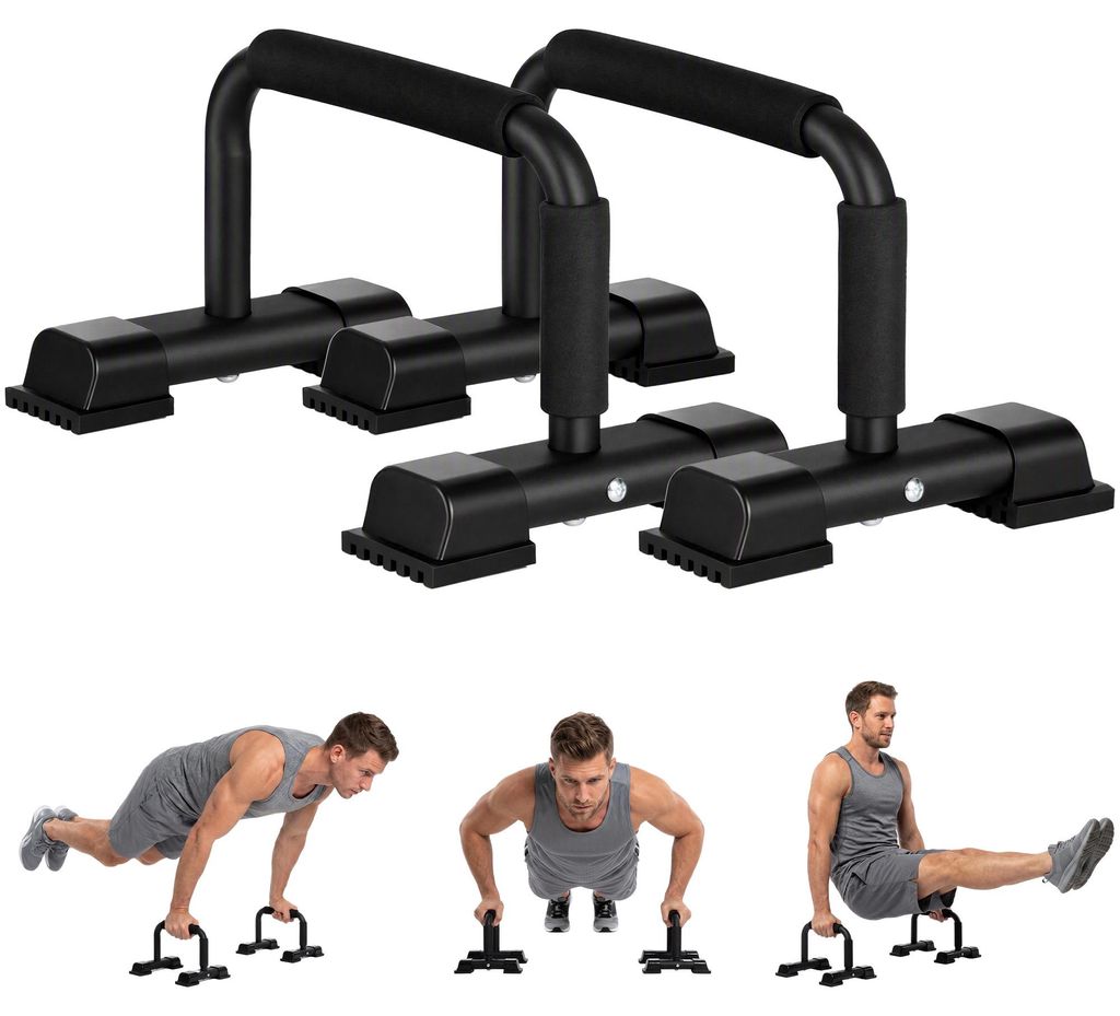 HOMCOM Set van 2 push-up bars, stalen handgrepen voor Productafbeelding 